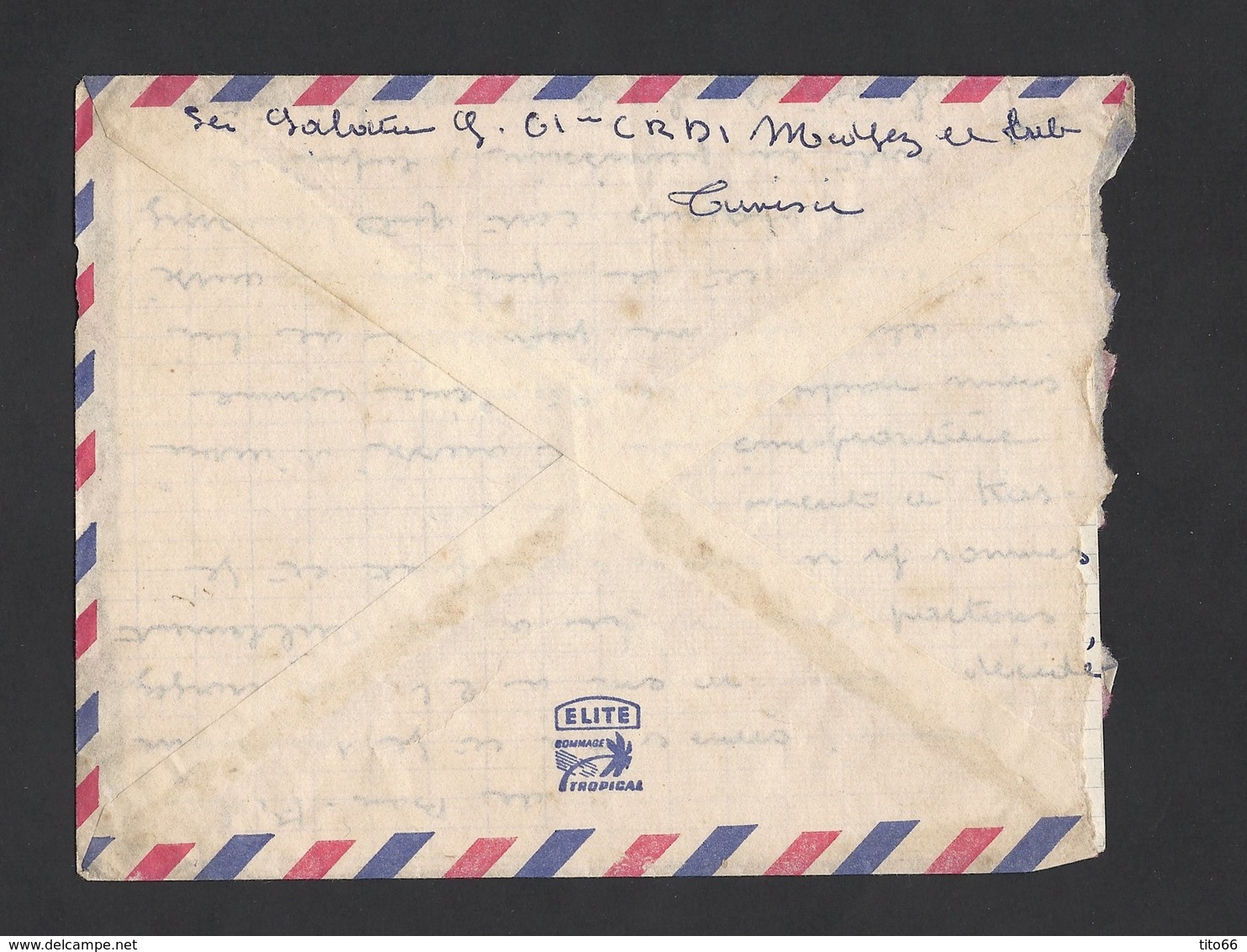 Enveloppe Avec Correspondance En Franchise Militaire De TUNISIE 23/3/1957 Vers Agde - Guerre (timbres De)