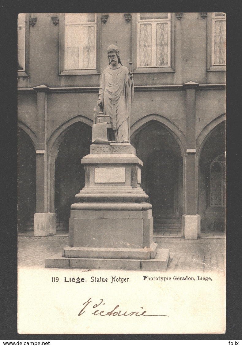 Liège - Statue Notger - Dos Simple - 1904 - Liege