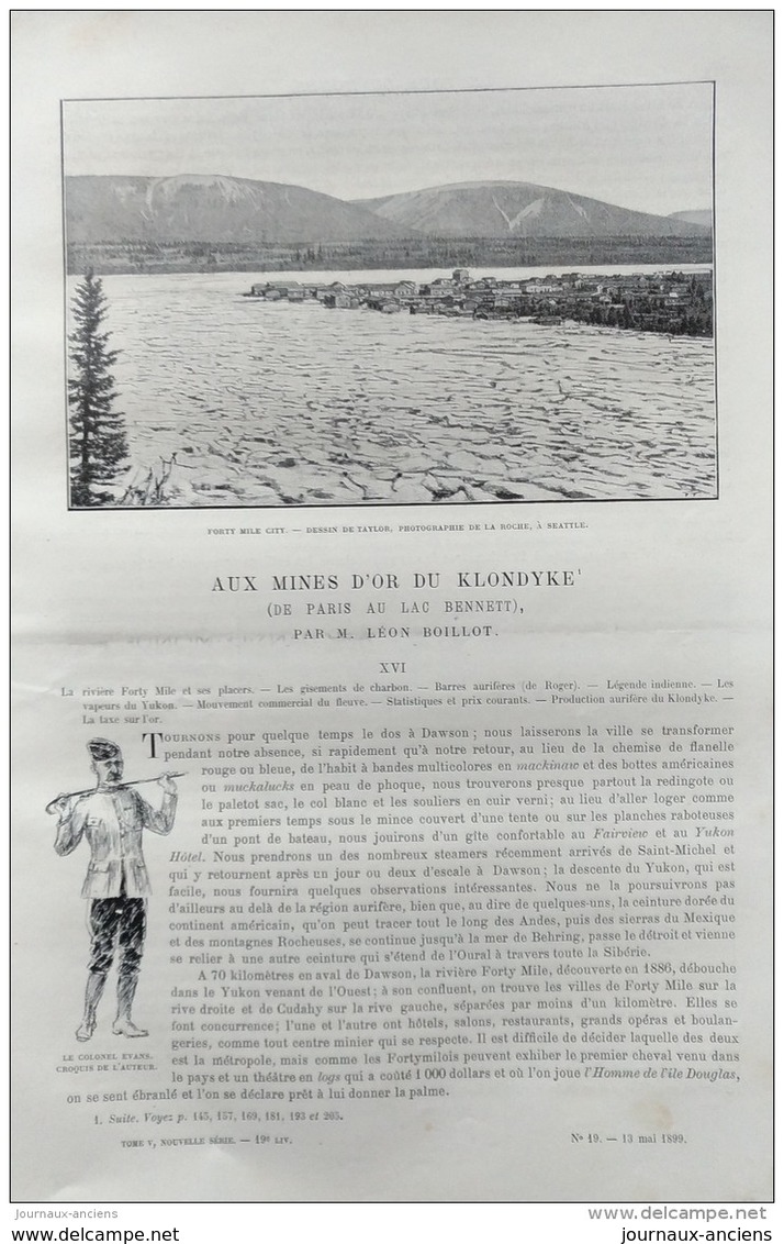 1899 MINES D'OR DU KLONDYKE - DE PARIS AU LAC BENNETT - FORTY MILE CITY - PEPITES DU KLONDYKE - CONVOI DE MINEURS - 1850 - 1899