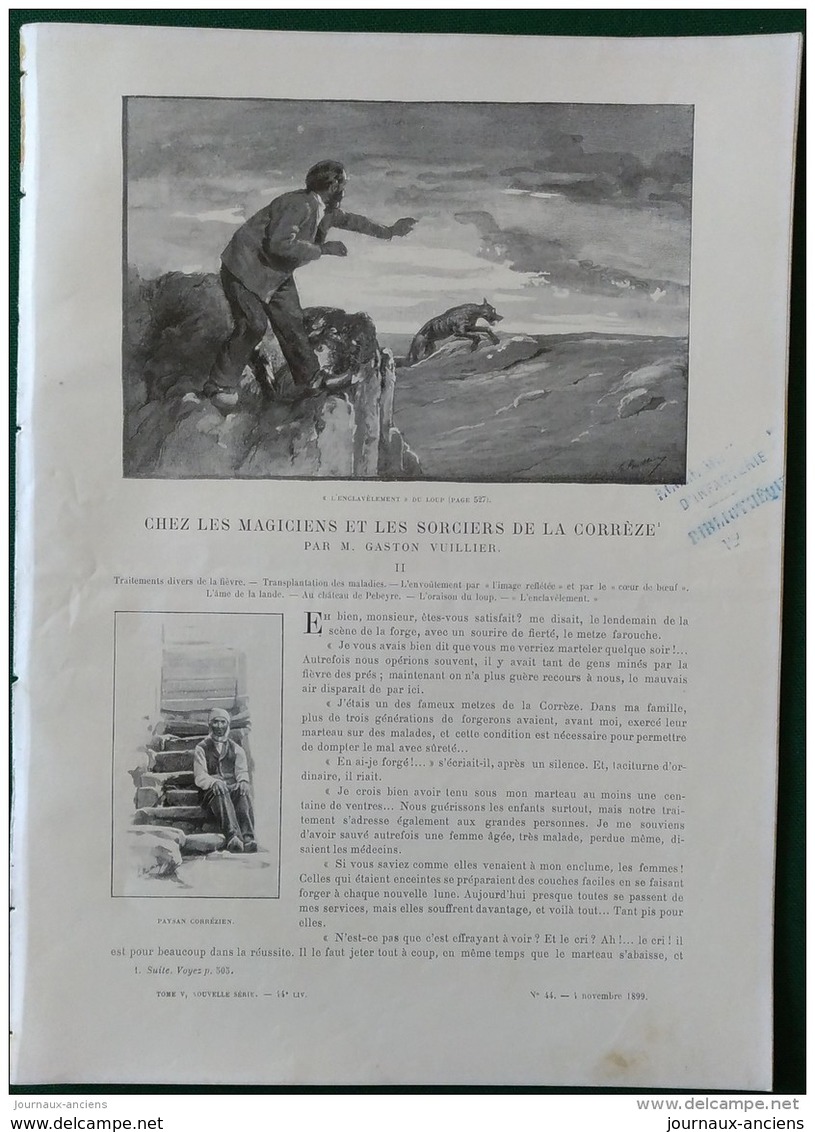 1899 LES MAGICIENS ET LES SORCIERS DE LA CORRÈZE - LE CHATEAU DE PEBEYRE - LE MENEUR DE LOUPS - ENVOUTEMENT - Revues Anciennes - Avant 1900