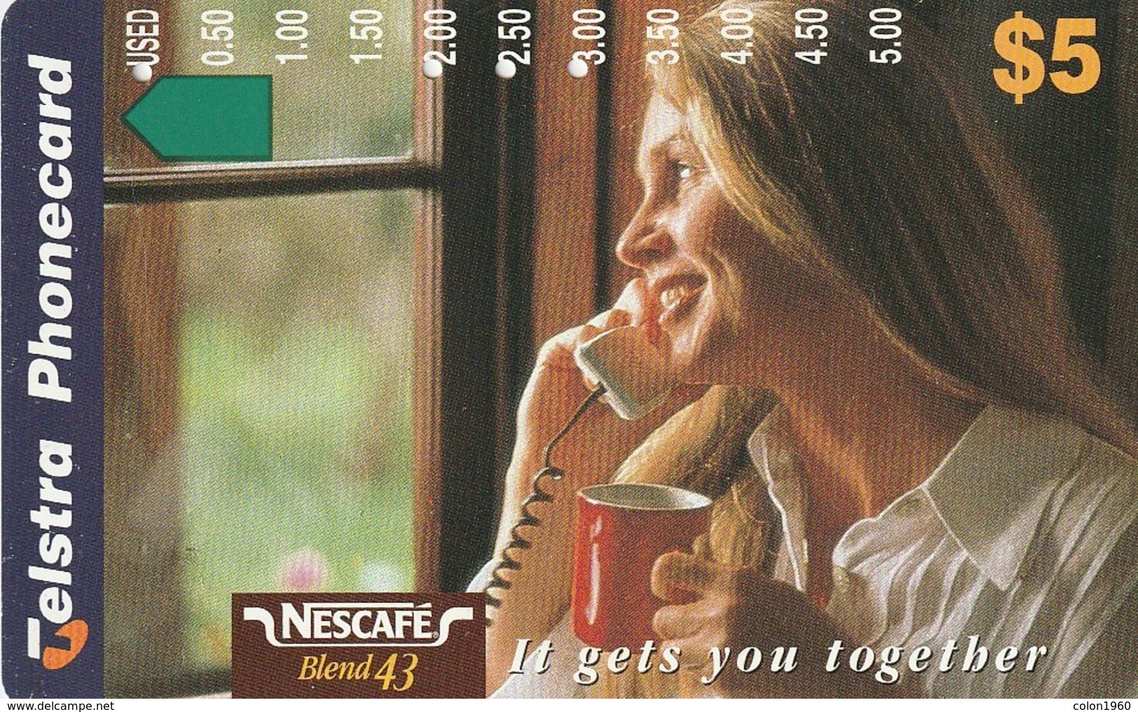 TARJETA TELEFONICA DE AUSTRALIA. Nescafé - Woman On Phone. AUS-M-563 (147) - Australië