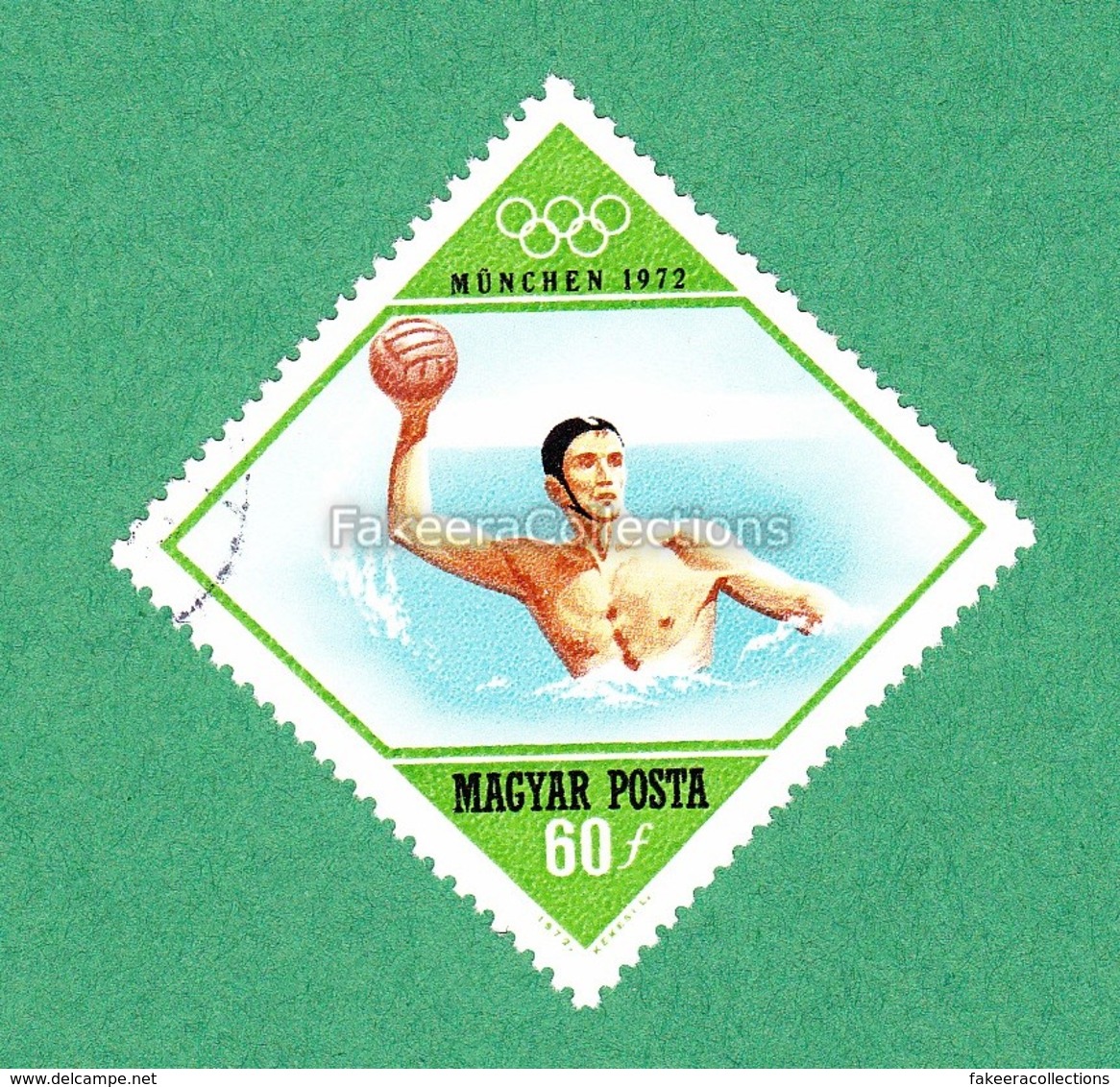 HUNGARY 1972 - Water Polo - Diamond Shape Stamp, Olympic Games Munchen 1972, Used - As Scan - Wasserball