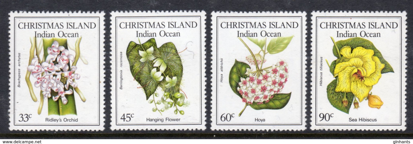 CHRISTMAS ISLAND - 1986 NATIVE FLOWERS SET (4V) FINE MNH ** SG 216-219 - Christmas Island