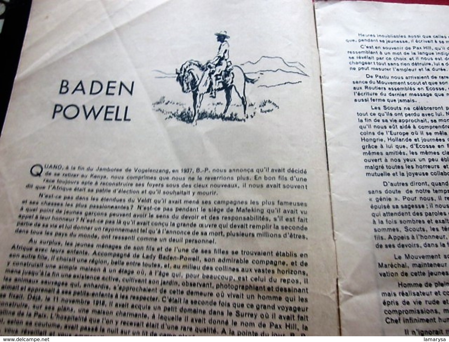 10 JUIN 1941 REVUE BADEN-POWELL FONDATEUR DU SCOUTISME-JAMBOREE-FIER DE SA FOI-ILLUSTRATIONS DE B.-P. MESSAGE CHEF SCOUT - Scoutisme