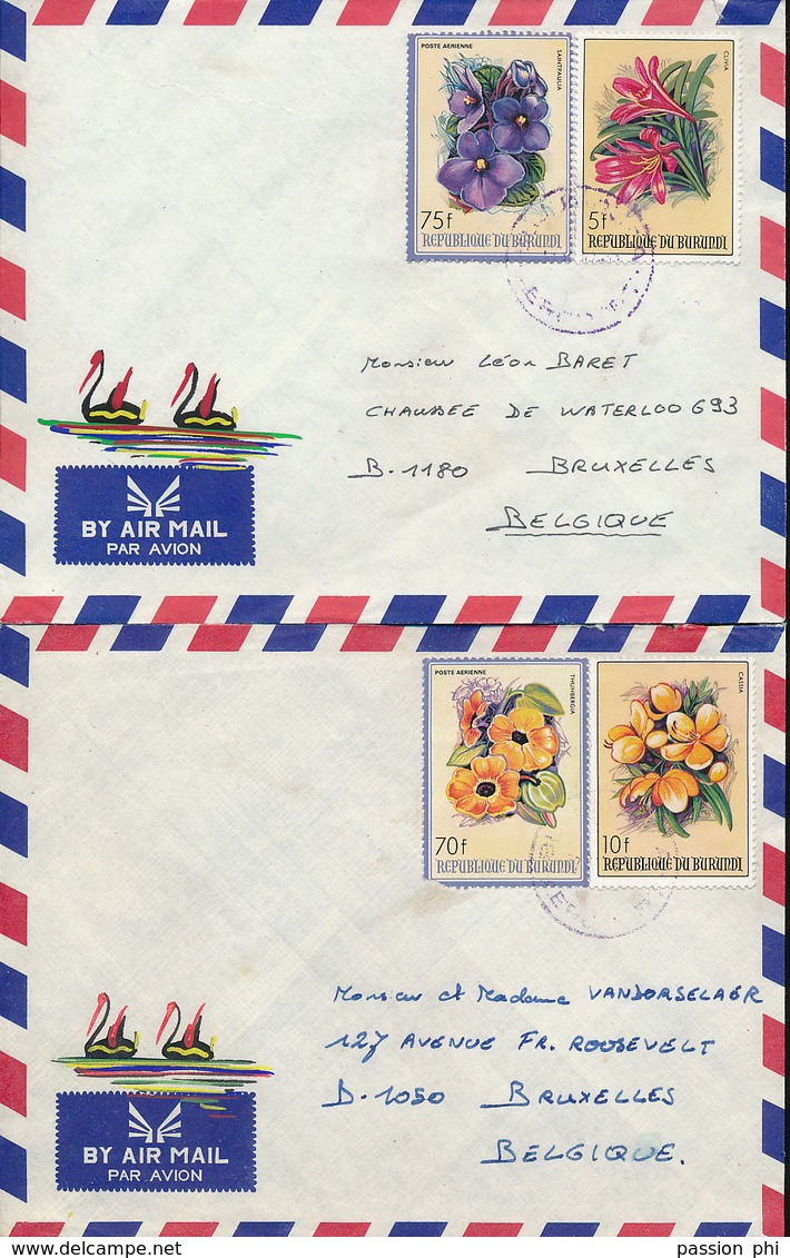 BURUNDI SMALL SELECTION OF COVERS ONE WITH BUTTERFLY WITH OVERPRINT - Oblitérés