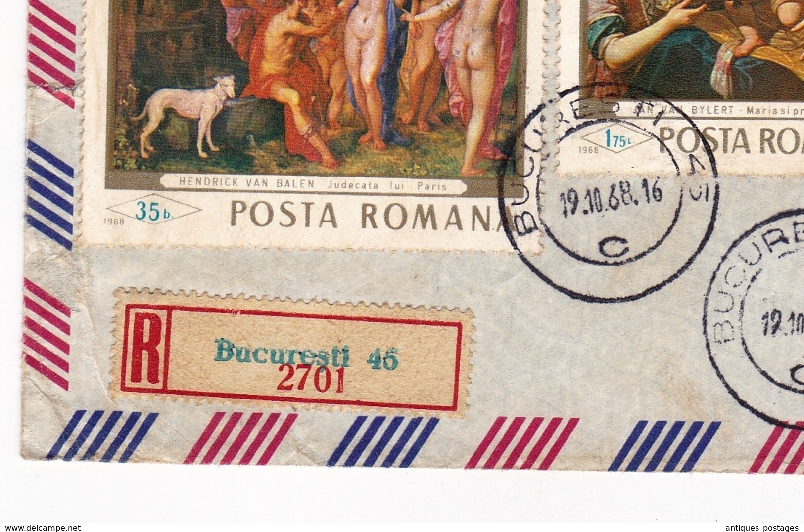 Lettre Bucarest București Roumanie România 1968 Douala Cameroun - Storia Postale