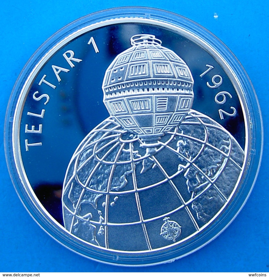 HUNGARY 500 F 1992 SILVER PROOF ARGENTO TELSTAR I SATELLITE SPACE MISSION WEIGHT 31,46g TITOLO 0,900 CONSERVAZIONE FONDO - Hungary