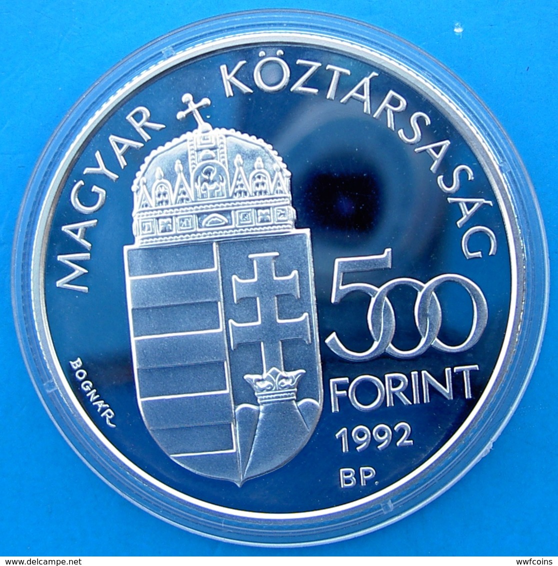 HUNGARY 500 F 1992 SILVER PROOF ARGENTO TELSTAR I SATELLITE SPACE MISSION WEIGHT 31,46g TITOLO 0,900 CONSERVAZIONE FONDO - Ungheria