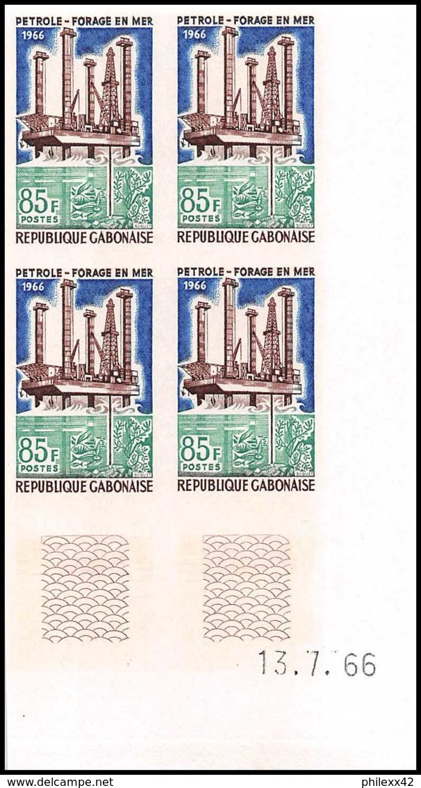 2122/ Gabon (gabonaise) N°197 Perole (petrol Oil) Coin Daté Non Dentelé (imperforate) ** MNH - Pétrole