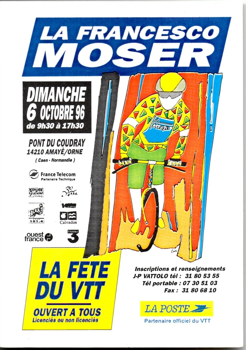 AMAYE/ORNE Pont Du Coudray **La Francesco MOSER**Ocrtobre 1996 La Fête Du VTT Avec LA POSTE CPSM NEUVE - Autres & Non Classés