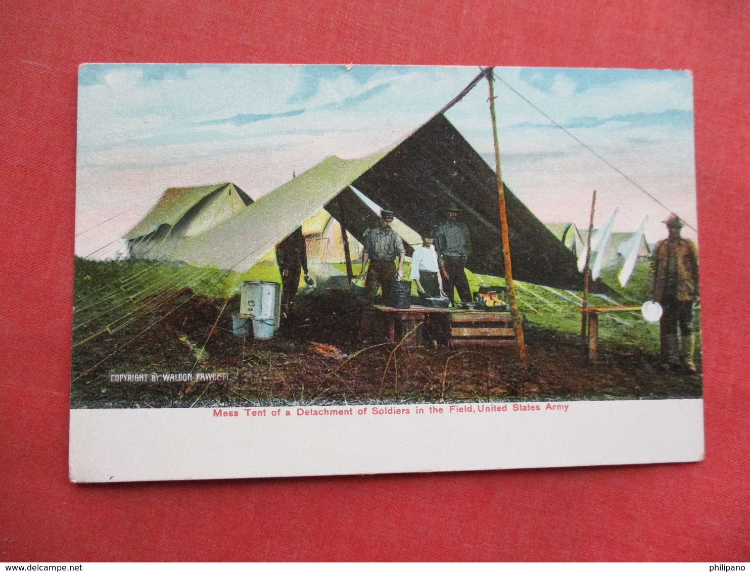 Mess Tent Of A Detachment Of Soldiers In The Field US Army   Ref 3255 - Manovre