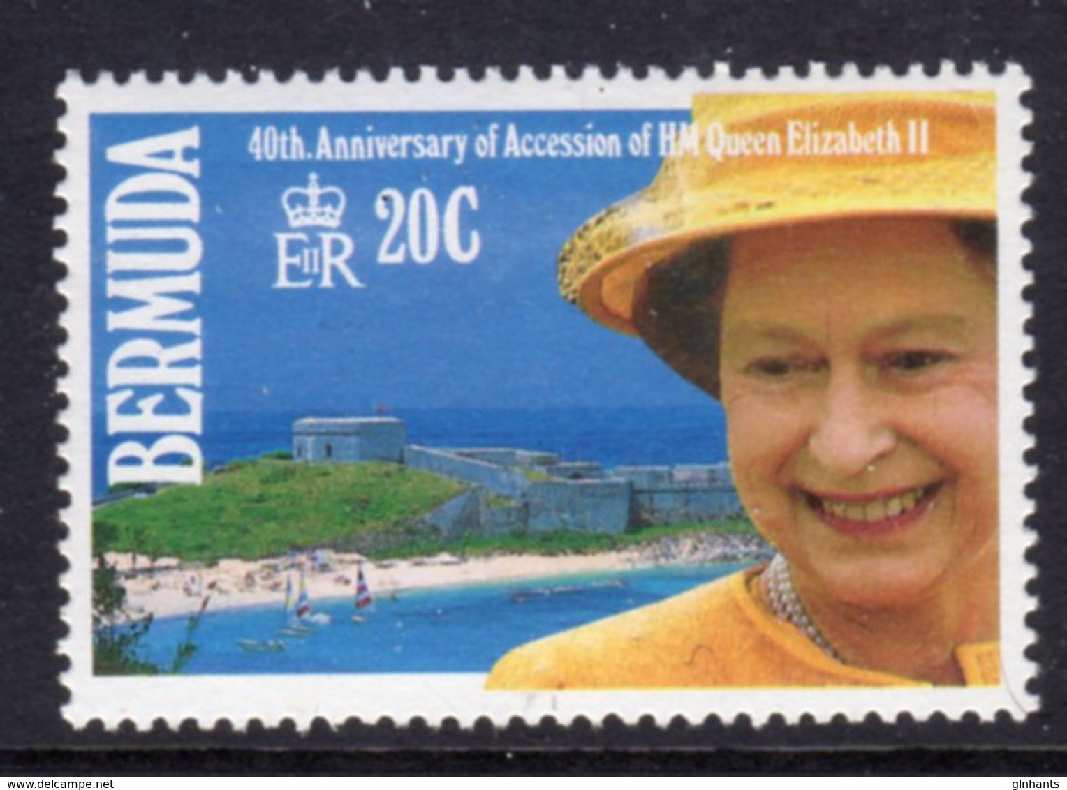 BERMUDA - 1992 QEII ACCESSION ANNIVERSARY 20c STAMP FINE MNH ** SG 640 - Bermuda