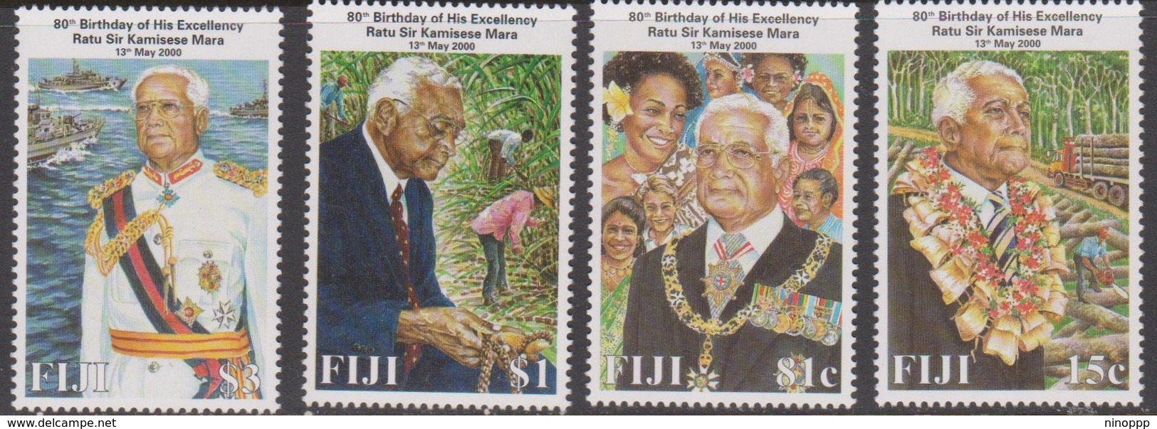 Fiji SG 1093-1096 2000 President 80th Birthday, Mint Never Hinged - Fiji (1970-...)