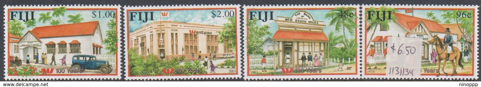 Fiji SG 1131-1134 2001 Westpac 100 Years, Mint Never Hinged - Fiji (1970-...)