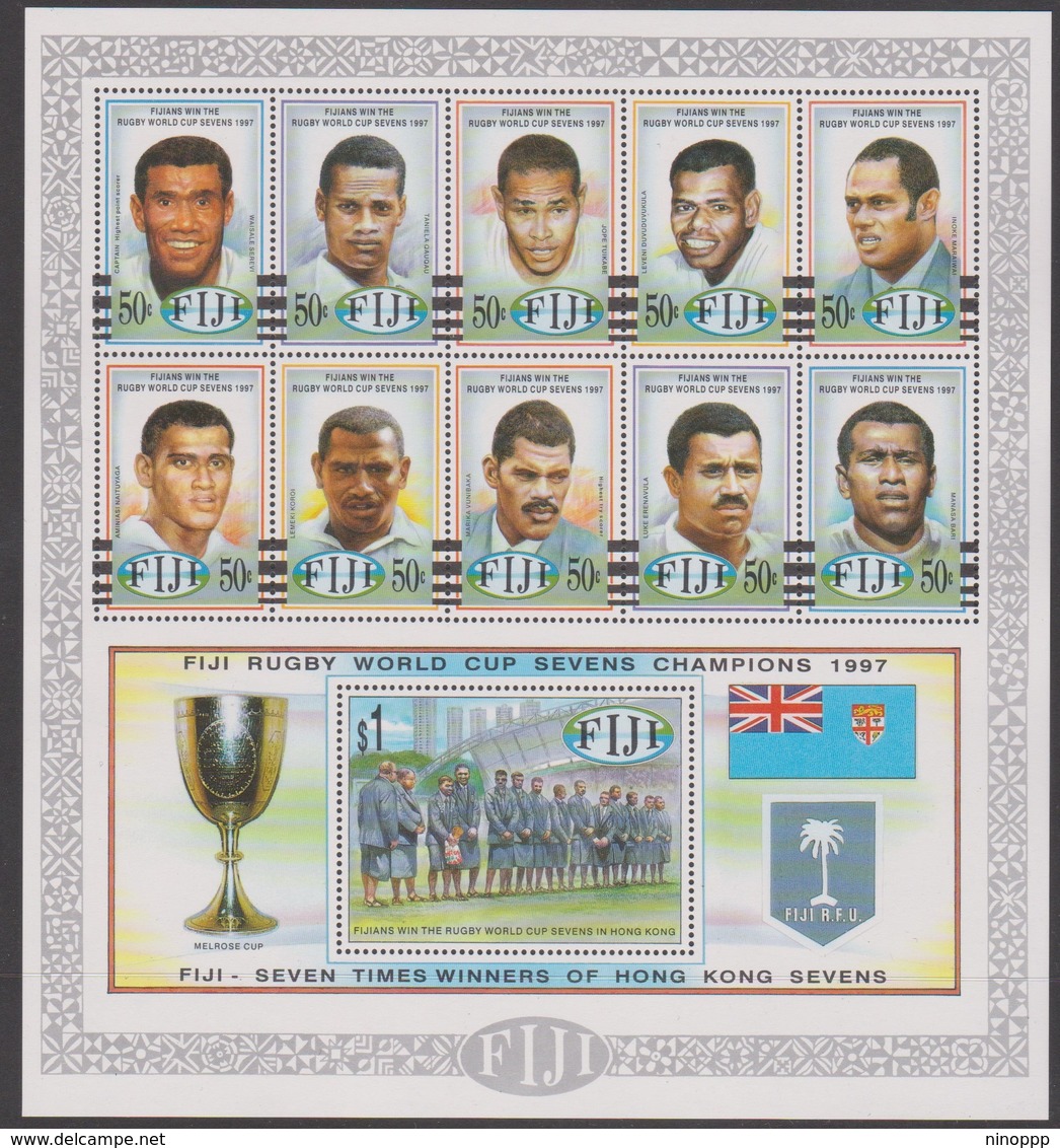 Fiji SG 991-1001 1997 Rugby Seven World Cup ,Sheetlet,mint Never Hinged - Fidji (1970-...)