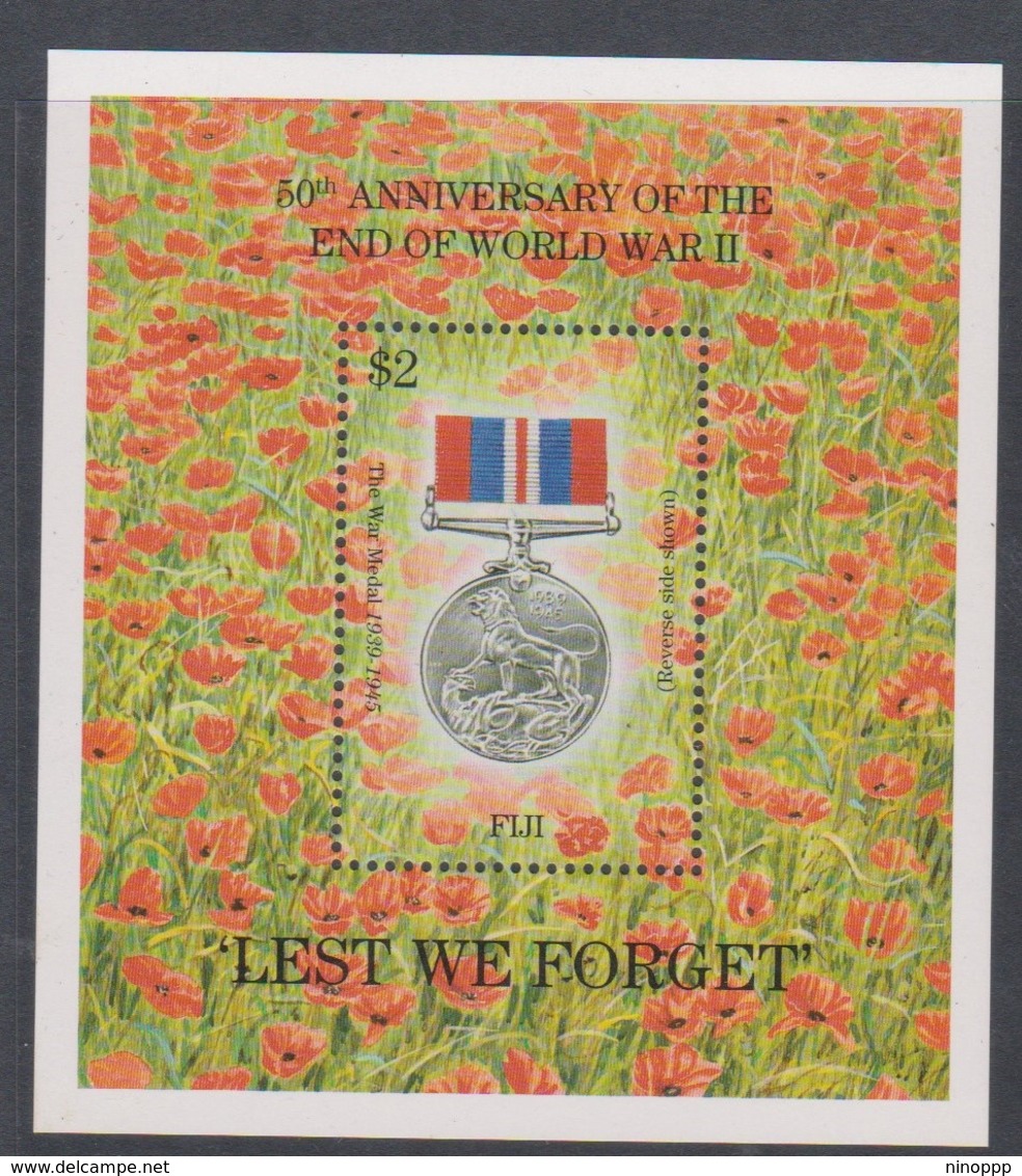 Fiji SG MS 911 1995 End WW II ,Miniature Sheet,mint Never Hinged - Fiji (1970-...)