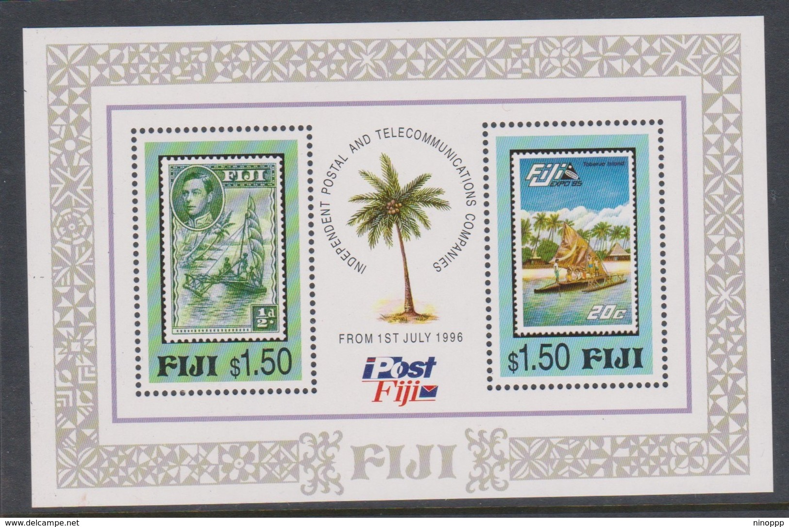 Fiji SG MS 960 1996 Fijian Post ,Miniature Sheet,mint Never Hinged - Fiji (1970-...)