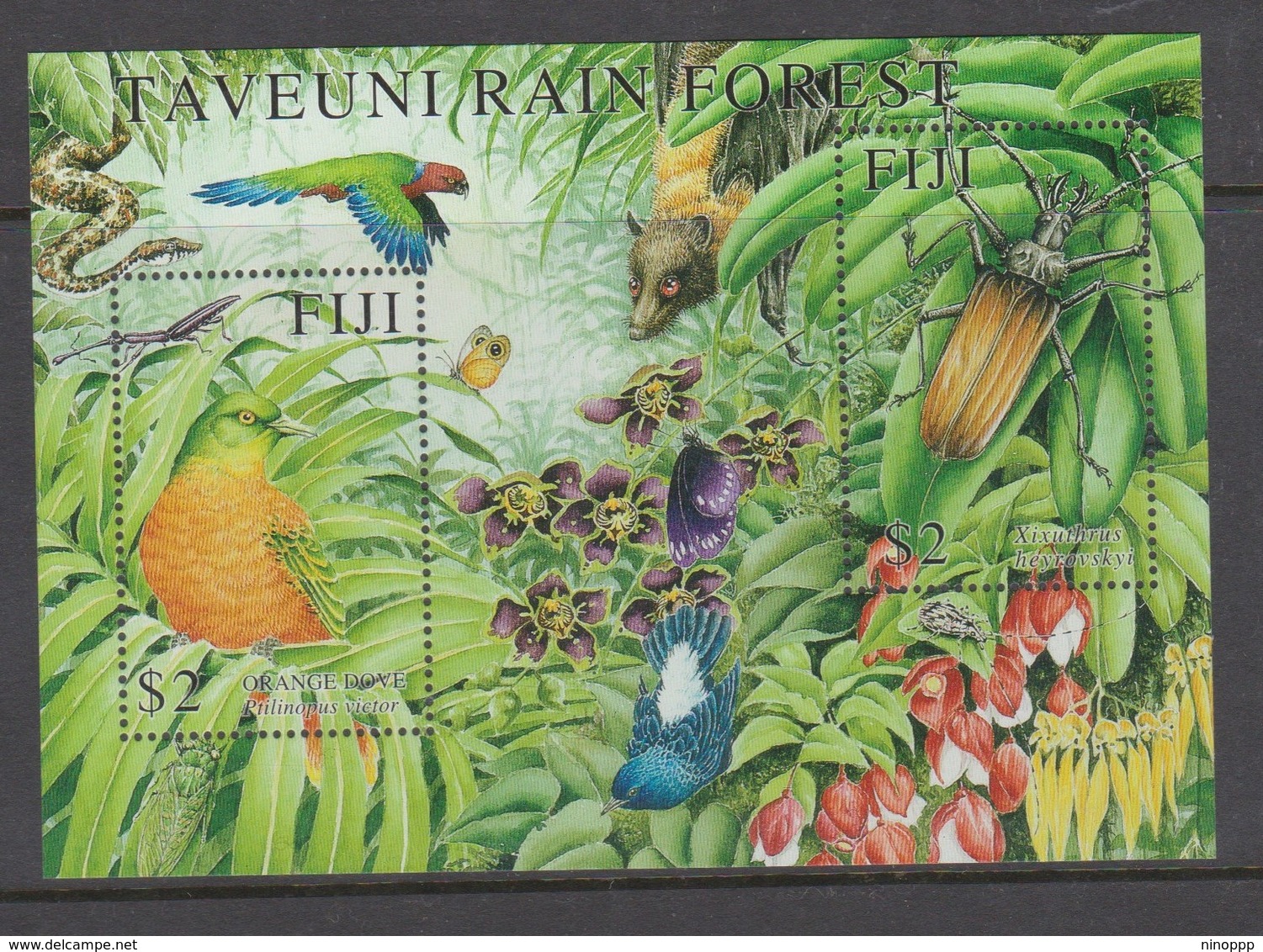 Fiji SG MS 1115 2001 Taveuni Forest,Miniature Sheet,mint Never Hinged - Fiji (1970-...)