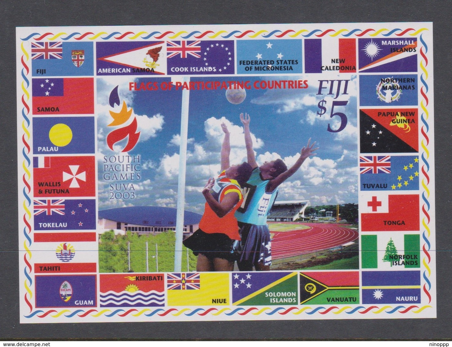 Fiji SG MS 1195 2003 South Pacific Games ,Miniature Sheet,mint Never Hinged - Fidji (1970-...)