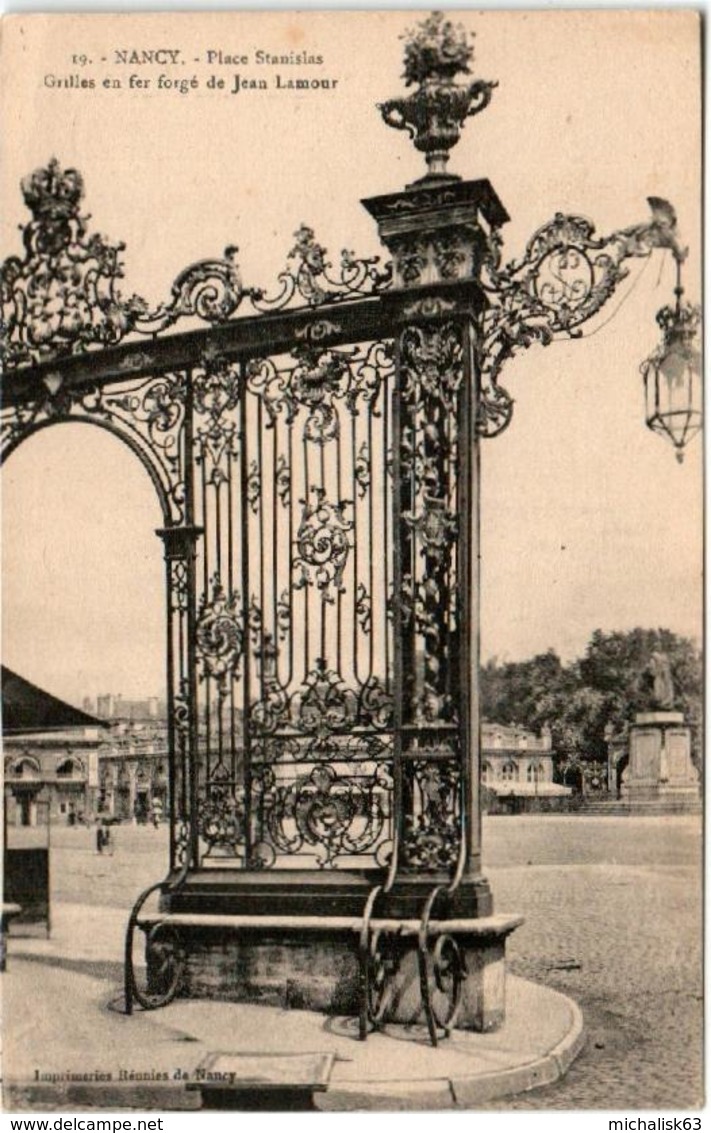 41kk 627 CPA - NANCY - PLACE STANISLAS - GRILLES EN FER FORGE DE JEAN LAMOUR - Nancy