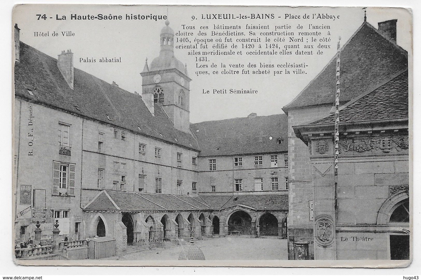 LUXEUIL LES BAINS - LA HAUTE SAONE HISTORIQUE - N° 74 - PLACE DE L' ABBAYE - CPA NON VOYAGEE - Luxeuil Les Bains