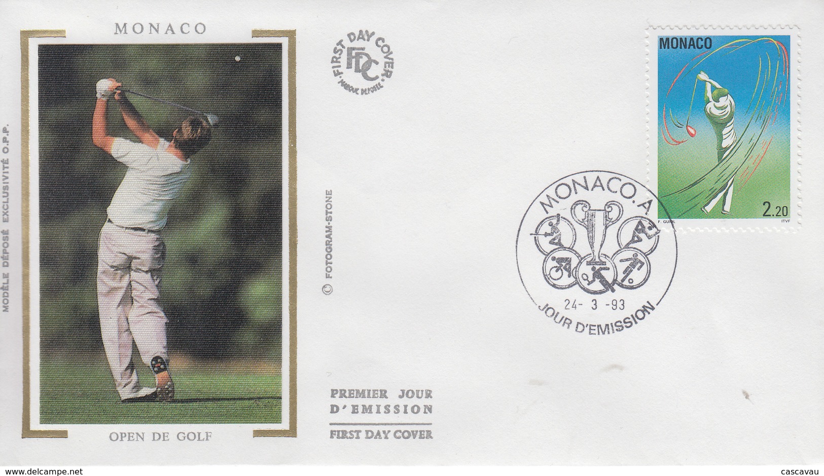 Enveloppe  FDC  1er Jour   MONACO   10éme   OPEN   De   GOLF   De   MONTE  CARLO    1993 - Golf