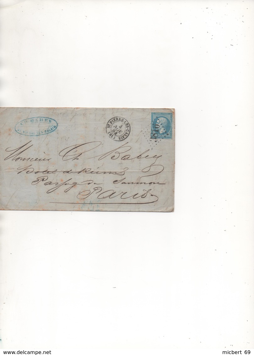 Lot  100: AVRIL2 :  Lettre - 1849-1876: Classic Period