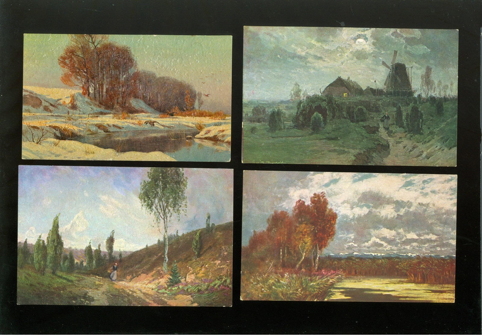 Beau lot de 60 cartes postales de fantaisie paysages paysage Mooi lot van 60 postkaarten fantasie landschappen landschap