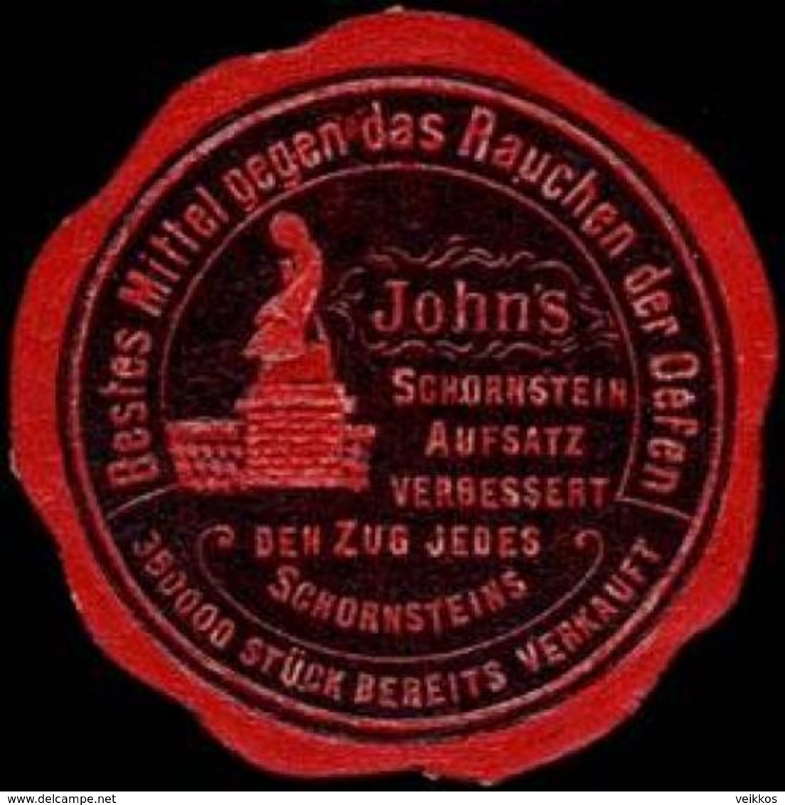 J.A. John AG: Johns Schornstein Aufsatz Reklamemarke - Cinderellas