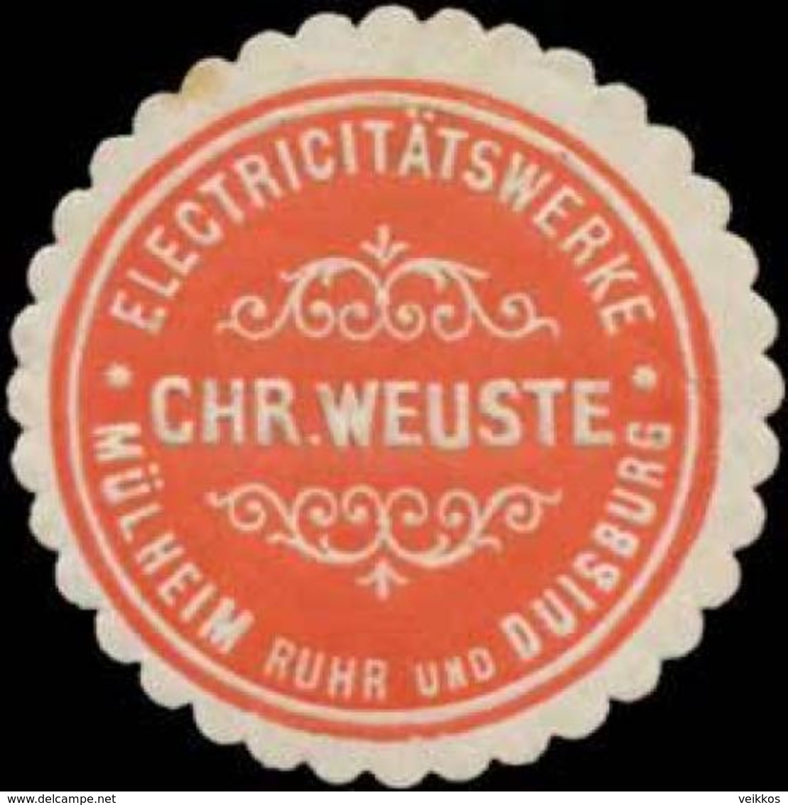 Mülheim/Ruhr: Elektrizitätswerke Chr. Weuste Reklamemarke - Erinnophilie
