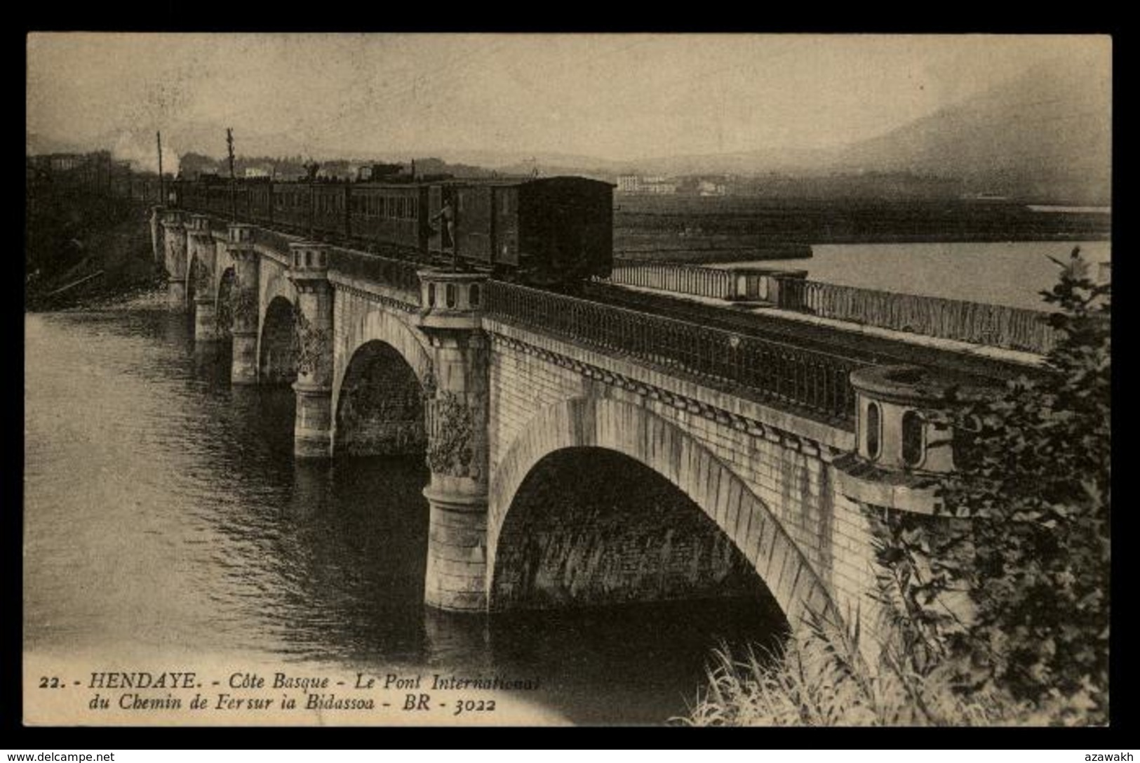 64 - Hendaye Coté Basque Pont International Train Chemein De Fer Bidassoa #00928 - Hendaye