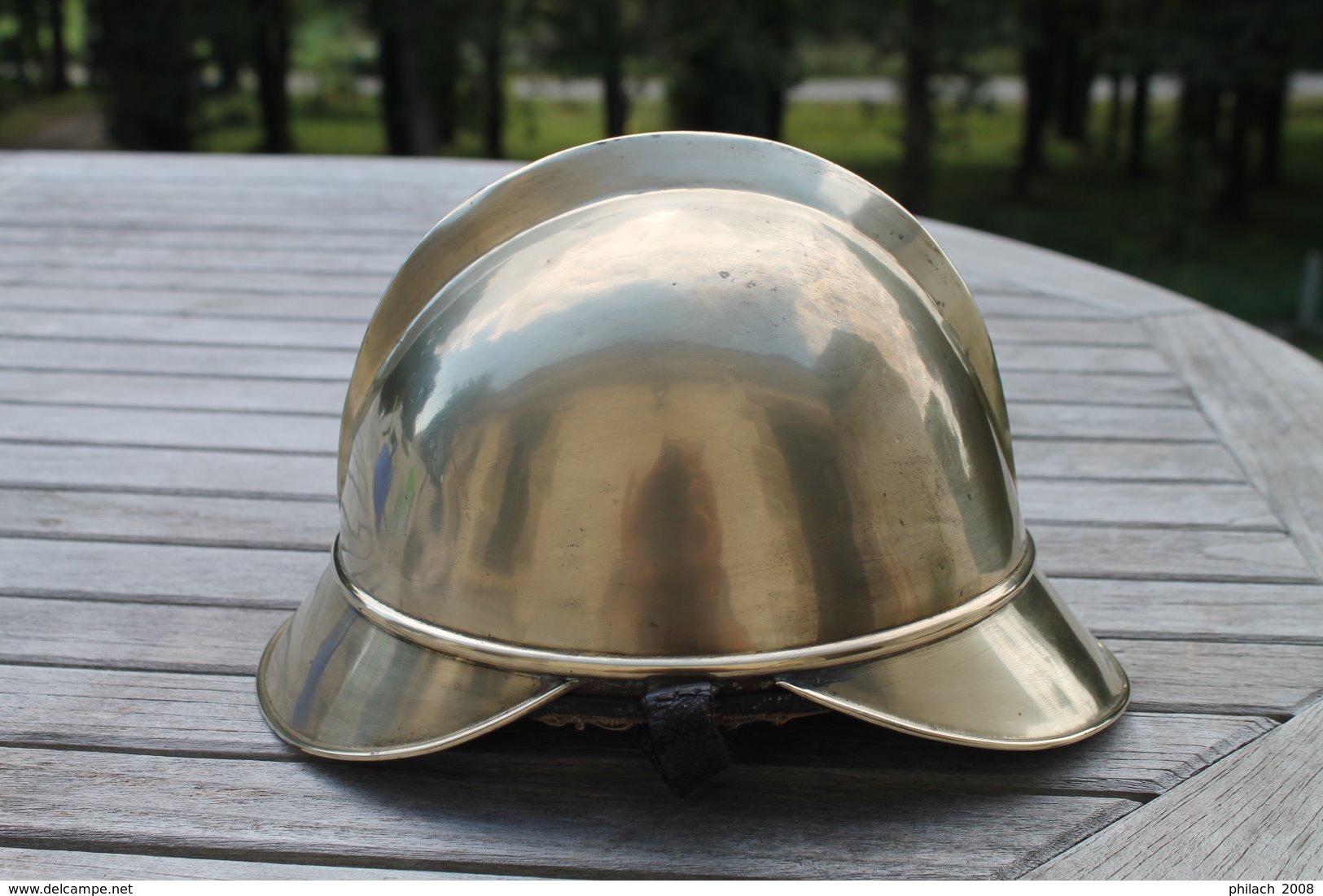 Casque De Pompiers Allemand En Laiton Fin 19 Eme Siècle - Pompiers