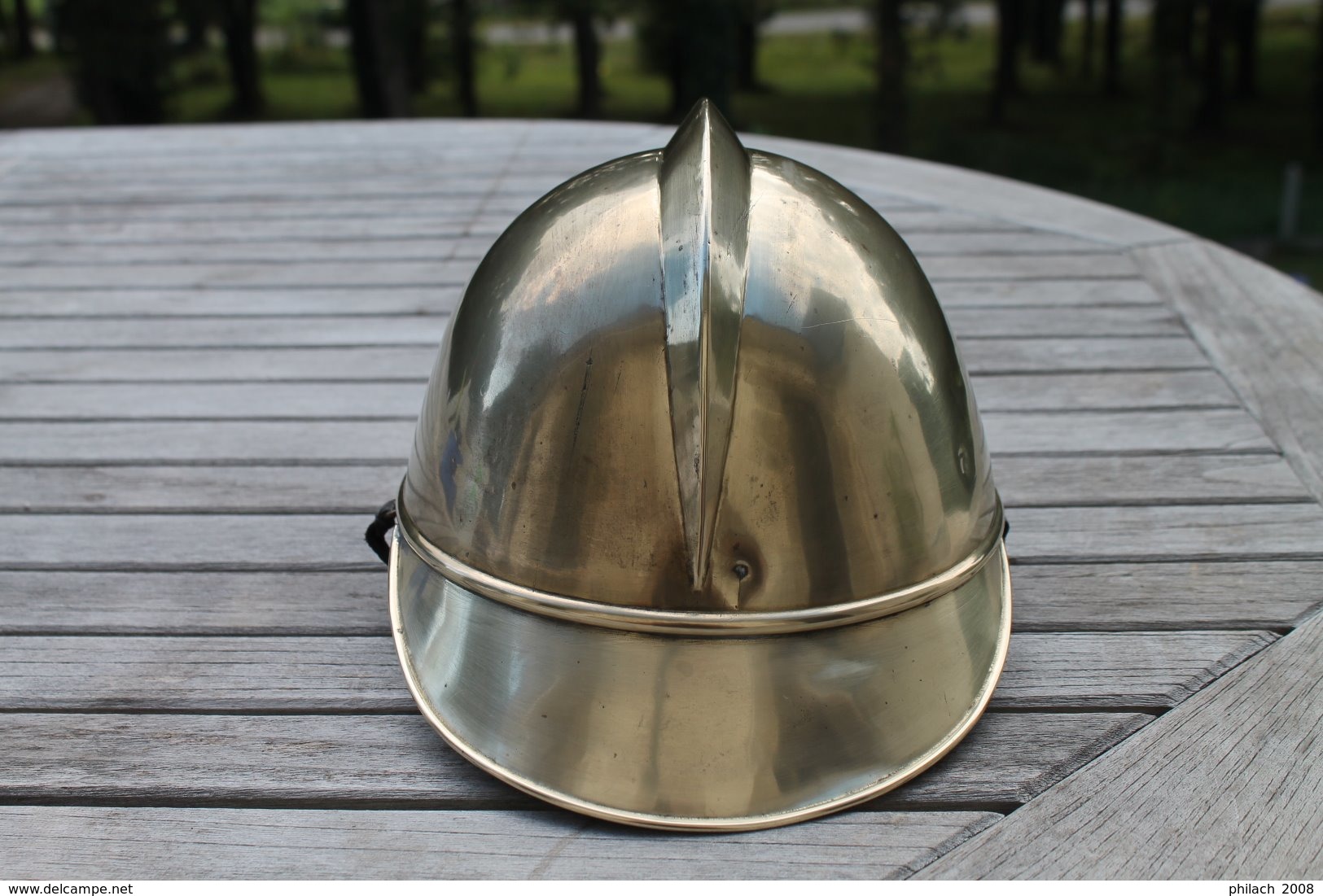 Casque De Pompiers Allemand En Laiton Fin 19 Eme Siècle - Pompiers