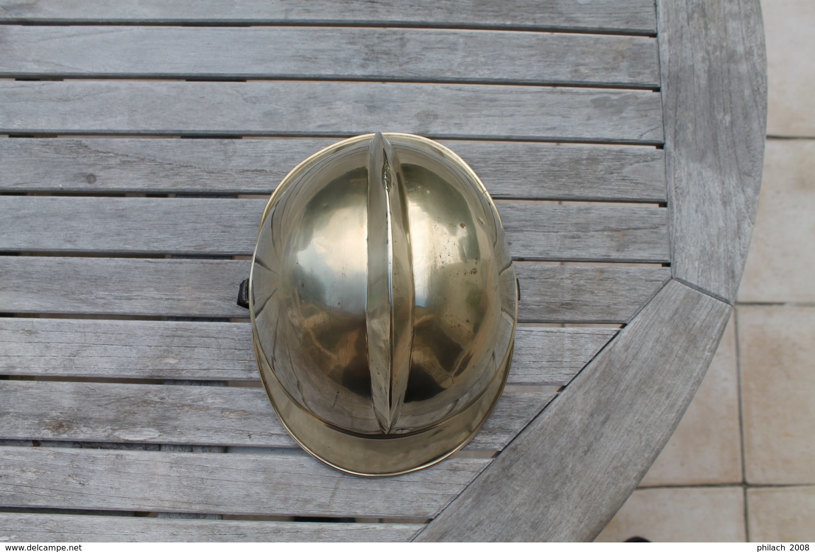 Casque De Pompiers Allemand En Laiton Fin 19 Eme Siècle - Pompiers