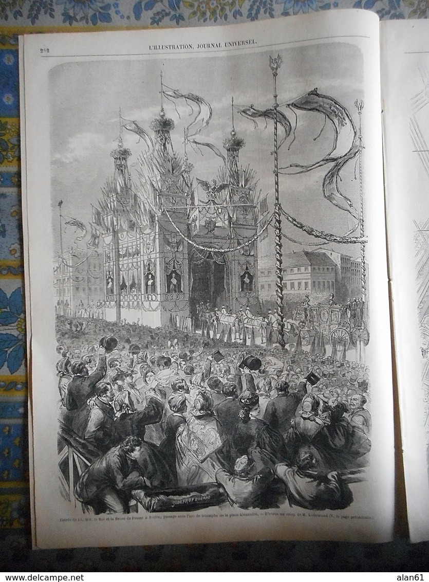 L' ILLUSTRATION 09/11/1861 ROI PRUSSE BERLIN POLOGNE VARSOVIE CHINE SHANGHAI YANG TSE KIANG PAGODE MARSEILLE REGATE - 1850 - 1899