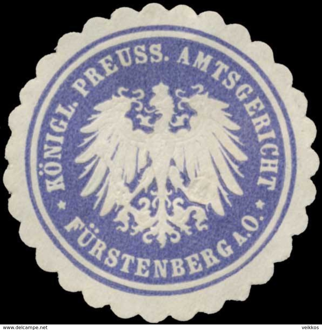 Fürstenberg/Oder: K.Pr. Amtsgericht Fürstenberg/Oder Siegelmarke - Cinderellas