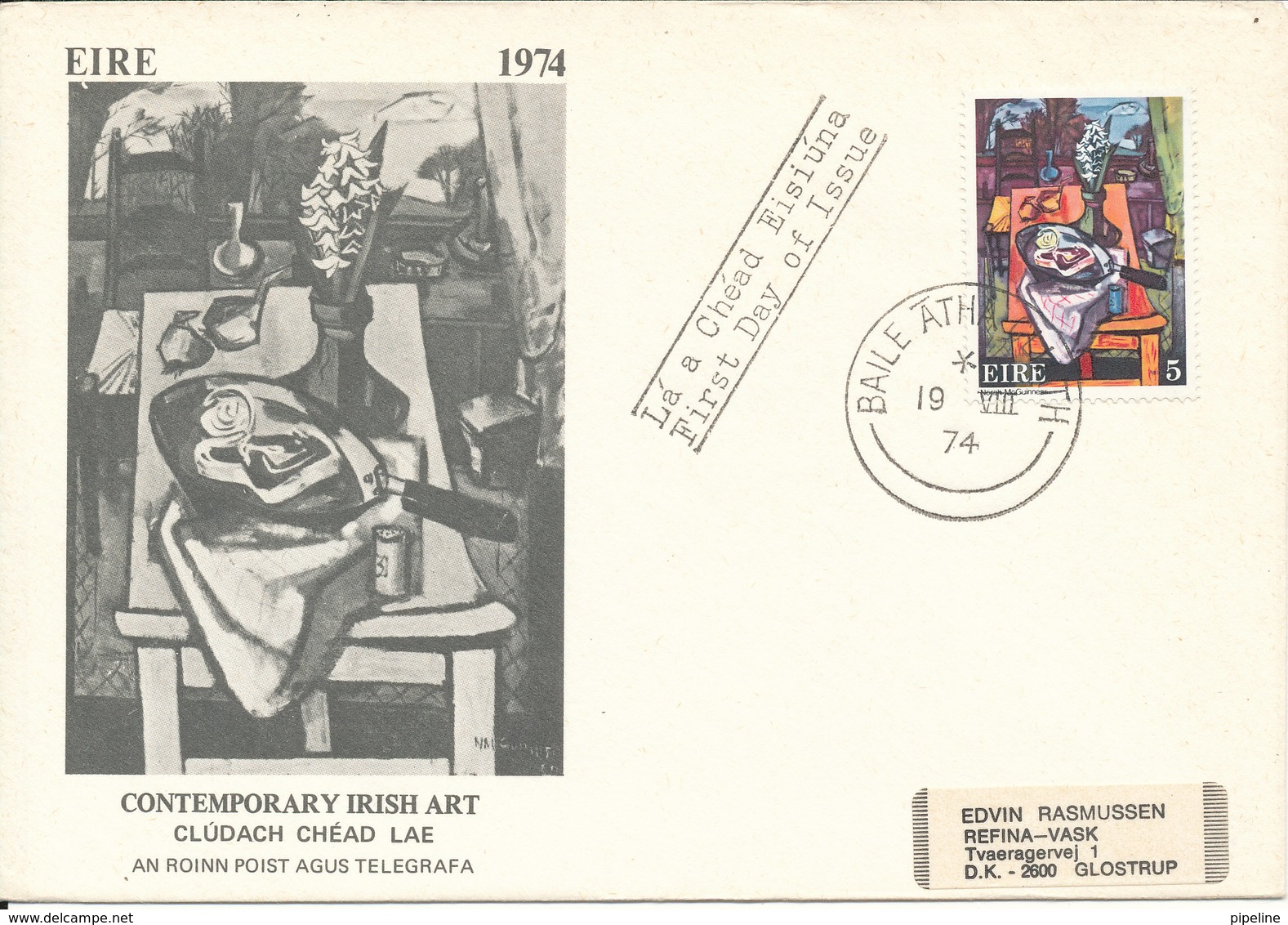 Ireland FDC Contemporary Irish Art With Cachet 19-8-1974 - FDC