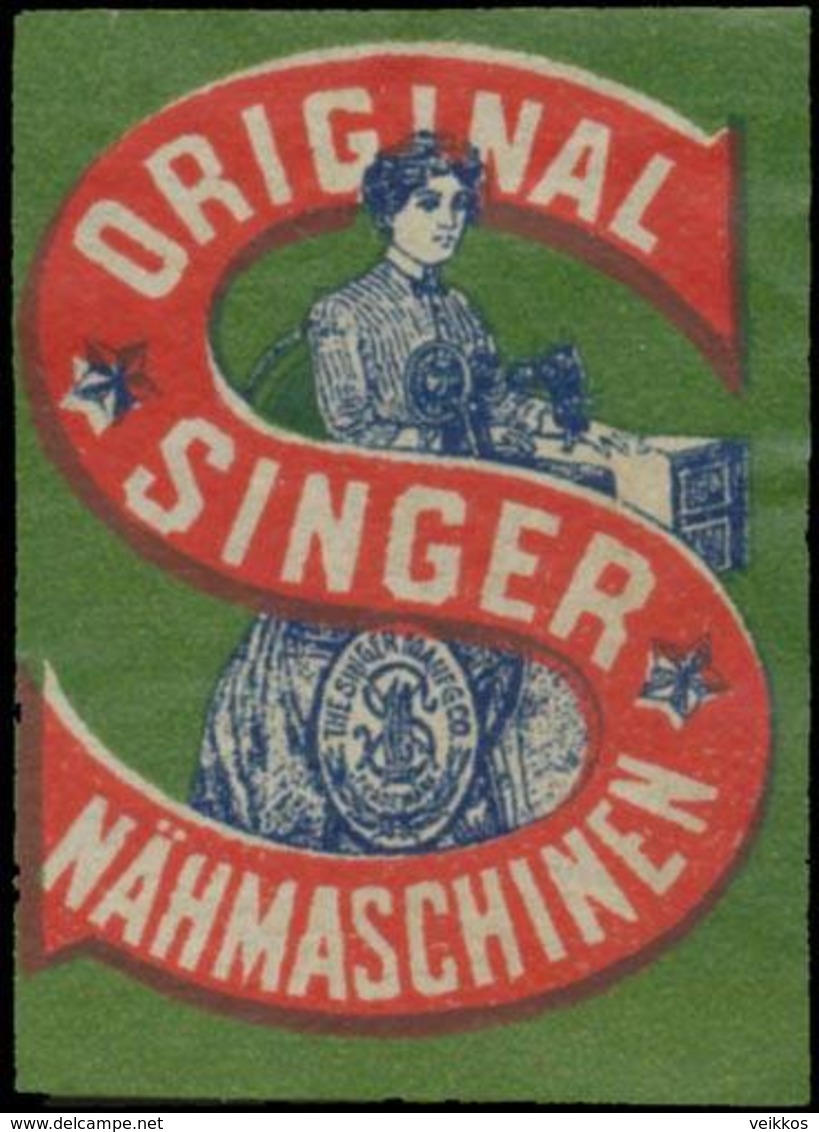 New York/USA: Original Singer Nähmaschinen Reklamemarke - Cinderellas