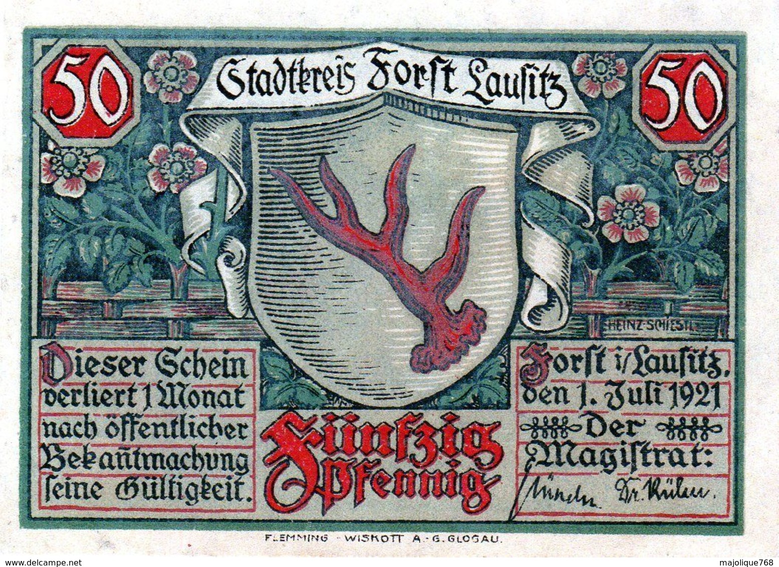 Billet De Nécessité Allemand De 50 Pfennig 1921 - Reichsschuldenverwaltung