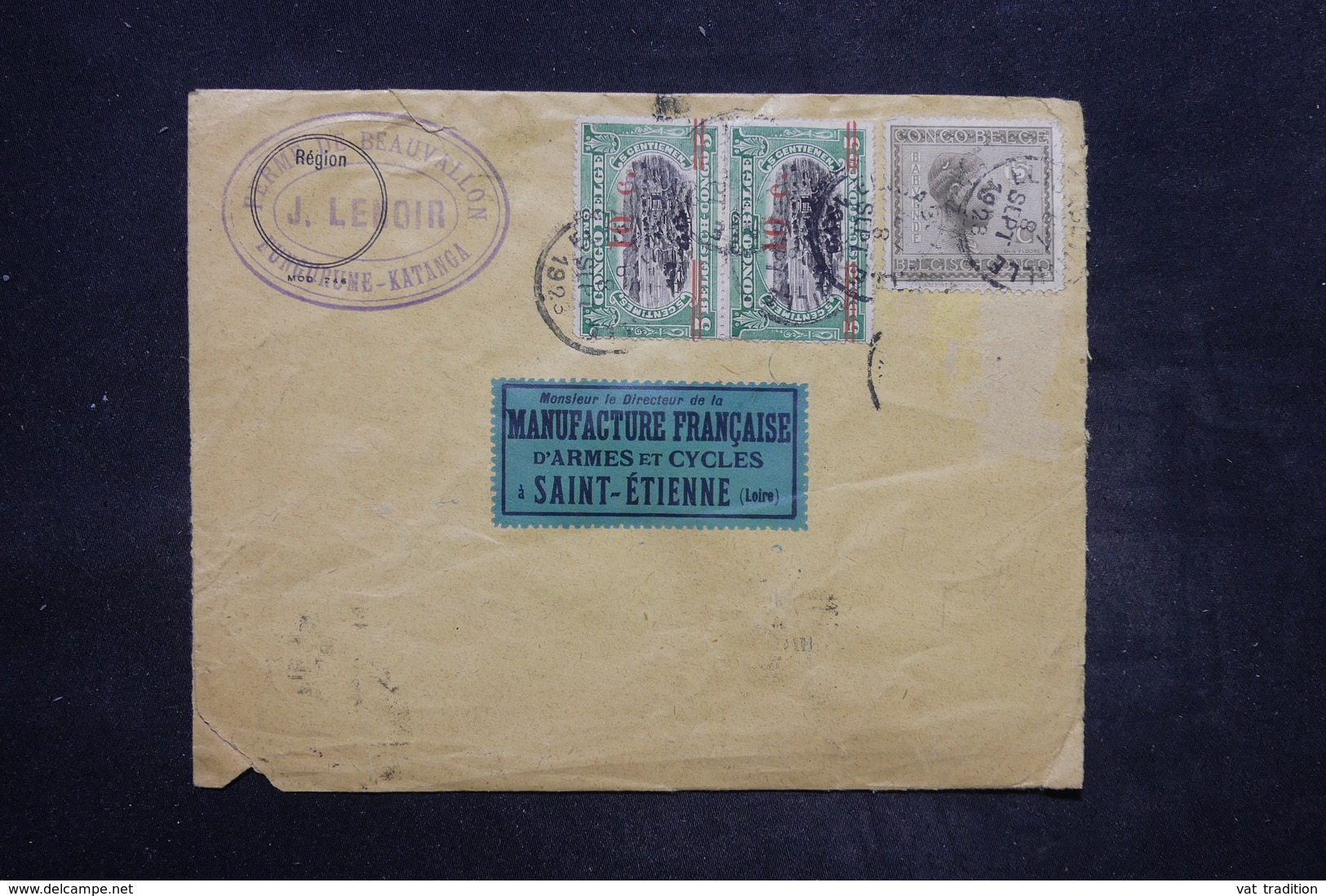 CONGO BELGE - Affranchissement De Elisabethville Pour St Etienne En 1923 , Affranchissement Plaisant - L 26753 - Lettres & Documents