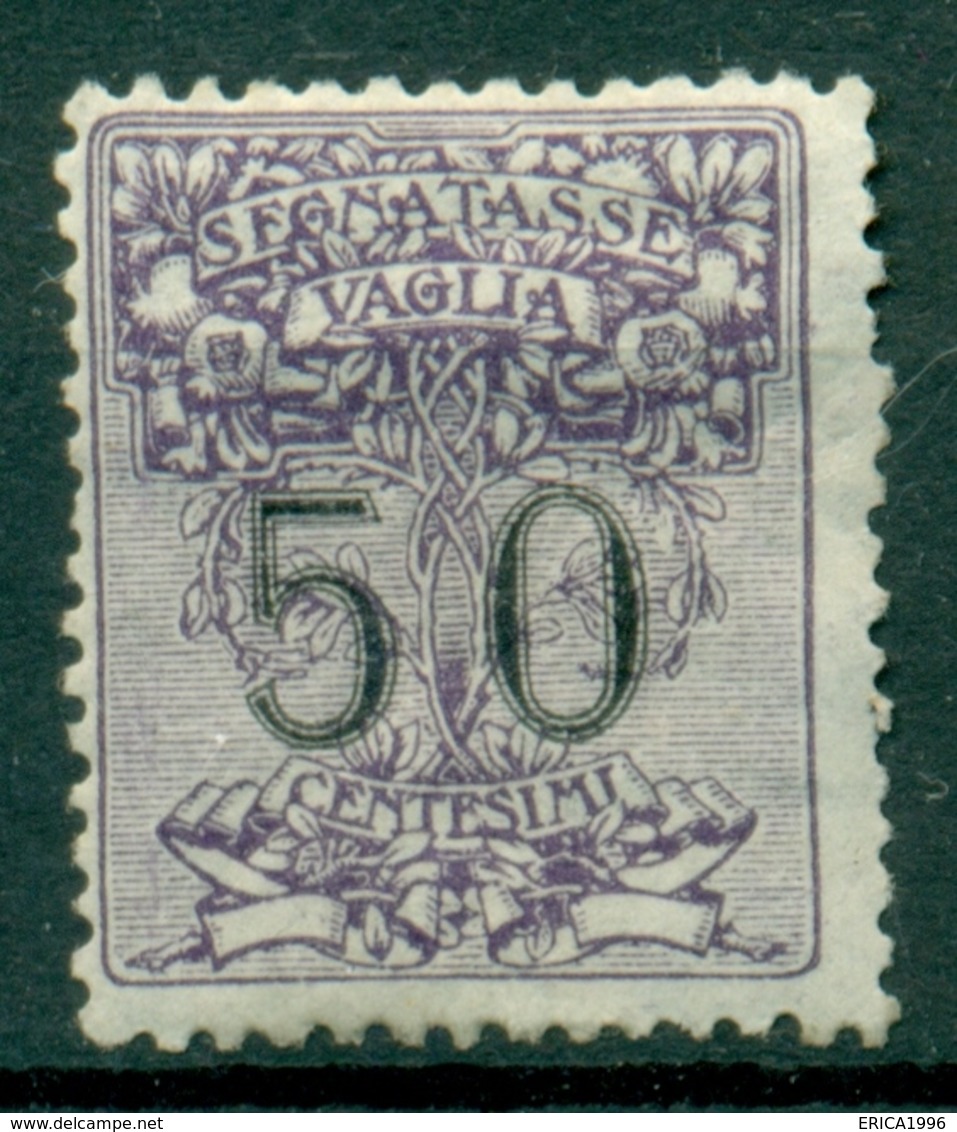 V9945 ITALIA REGNO 1924 Segnatasse Vaglia 50 C. MH*, Sass. 3, Valut. Sassone: € 55,00, Buone Condizioni - Segnatasse