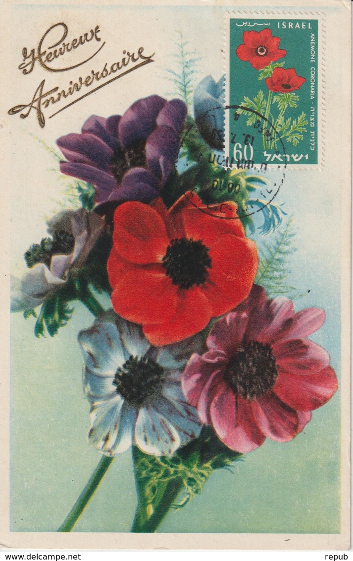 Israel Carte Maximum Fleurs 1959 Anémones 152 - Maximum Cards