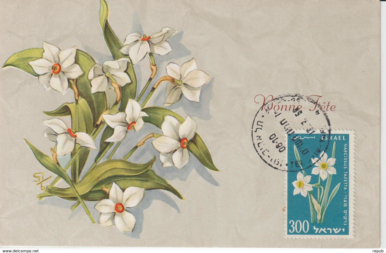 Israel Carte Maximum Fleurs 1959 Narcisses 154 - Maximum Cards