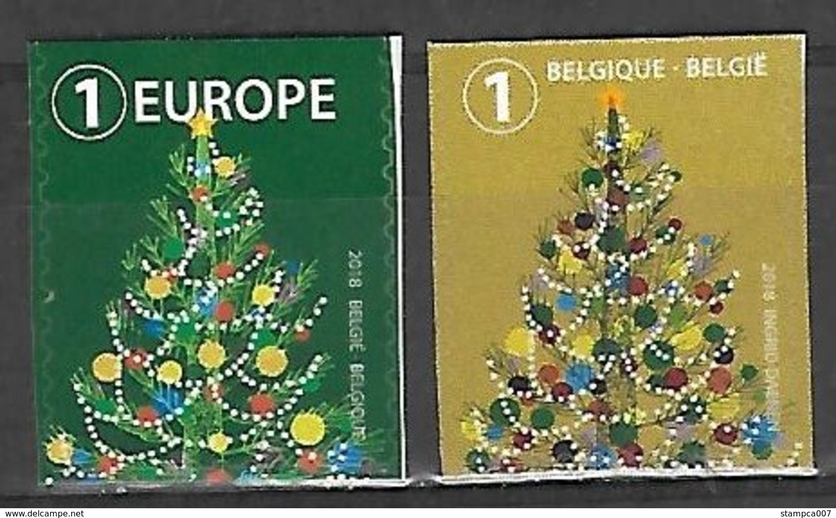 2018 Christmas Noel Kerstmis Navidad Belgie + Europa Bovenaan Ongetand - Non Dentele En Haut MNH !! - Ungebraucht