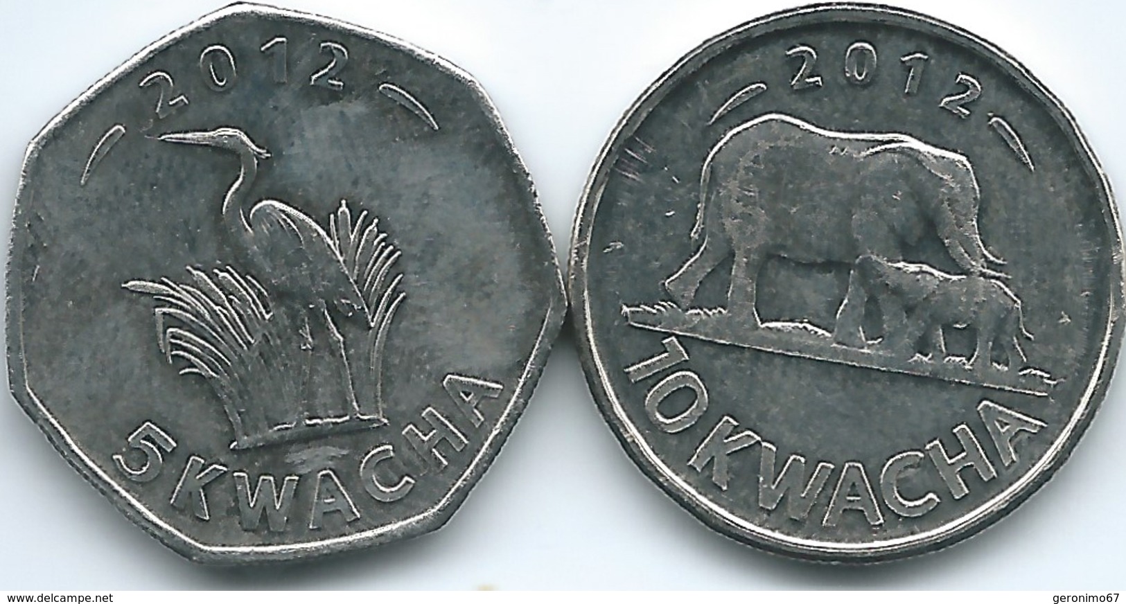 Malawi - 5 Kwacha - 2012 (KM213) & 10 Kwacha (KM214) - Malawi