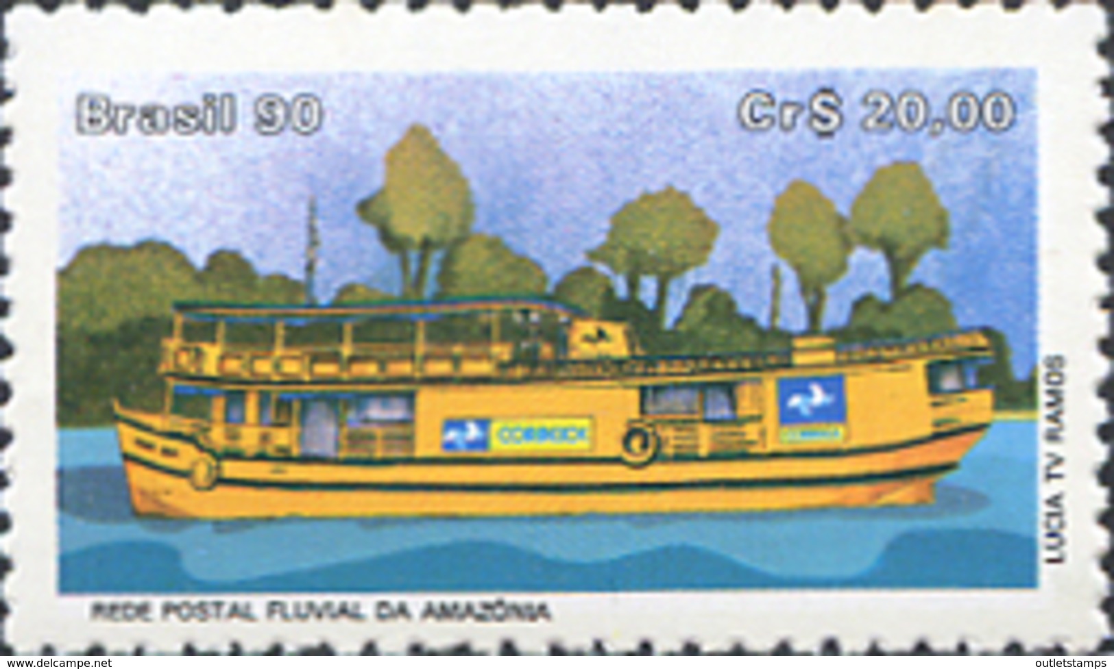 Ref. 239550 * NEW *  - BRAZIL . 1990. AMAZONES RIVER POSTAL SERVICE. RED POSTAL FLUVIAL DEL AMAZONAS - Nuevos
