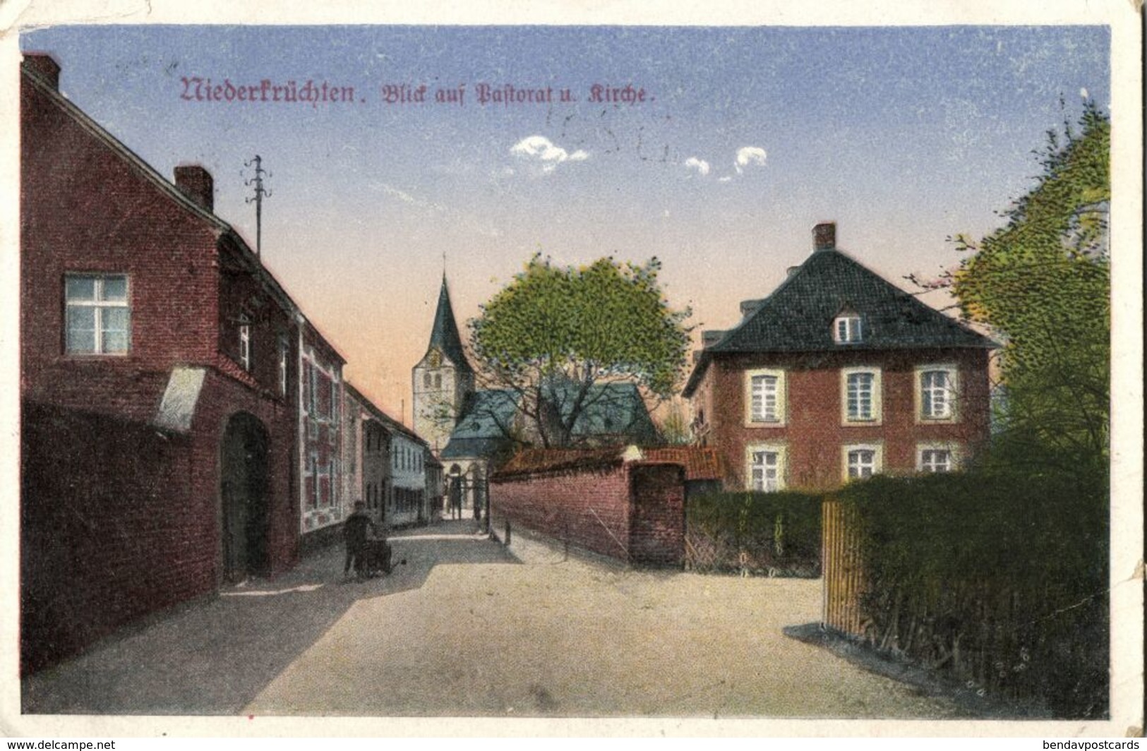 NIEDERKRÜCHTEN, Viersen, Blick Auf Pastorat Und Kirche (1921) AK - Viersen