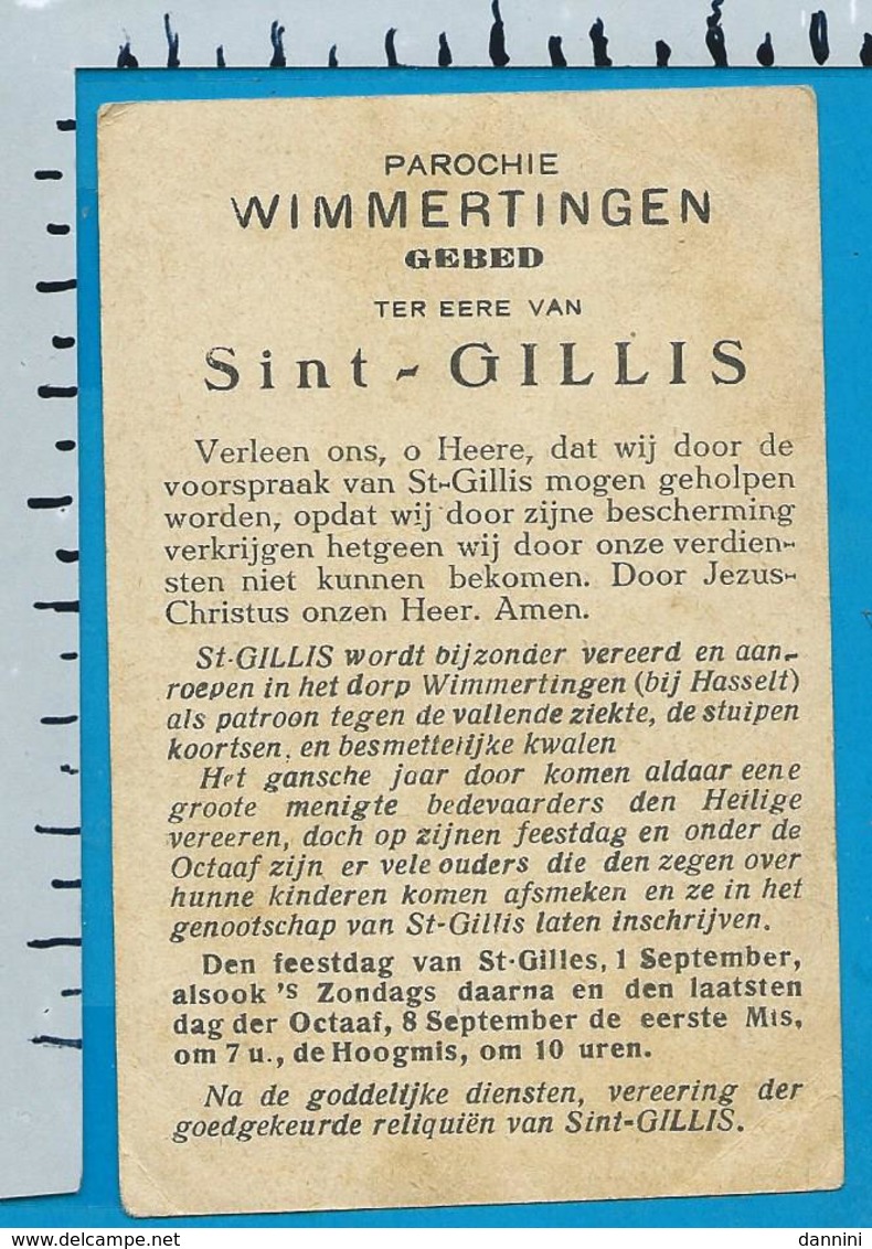 Holycard    St. Gillis   Wimmertingen - Andachtsbilder