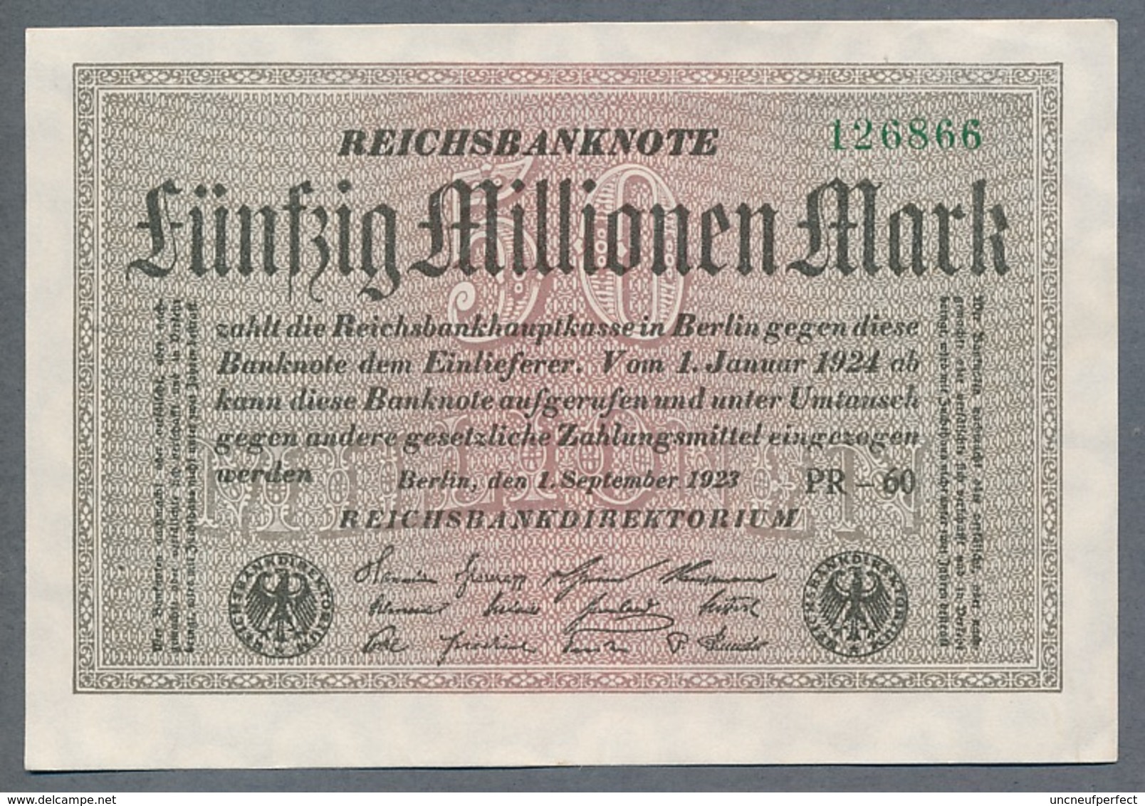 P109c Ro108h DEU-123c. 50 Million Mark 1923 NEUF UNC - 50 Millionen Mark