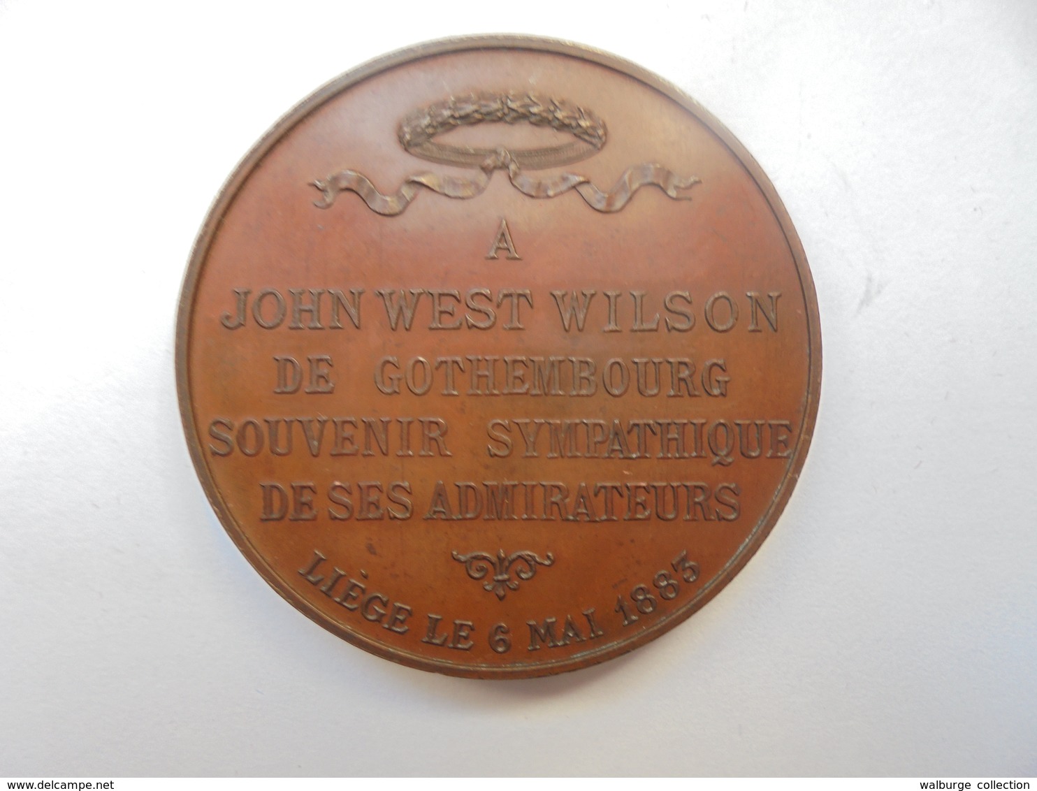 LIEGE 1883-HOMMAGE à JOHN WEST WILSON-(EUREKA)- 21 Grammes-37 Mm - Professionnels / De Société